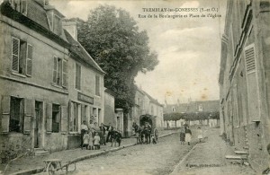 La rue de la Boulangerie (aujourd’hui rue de la Mairie), vers 1917, où demeurent Louis Tremblay et ses parents, en 1884.
